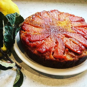 Quince Honey Vanilla Almond Cake